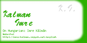 kalman imre business card